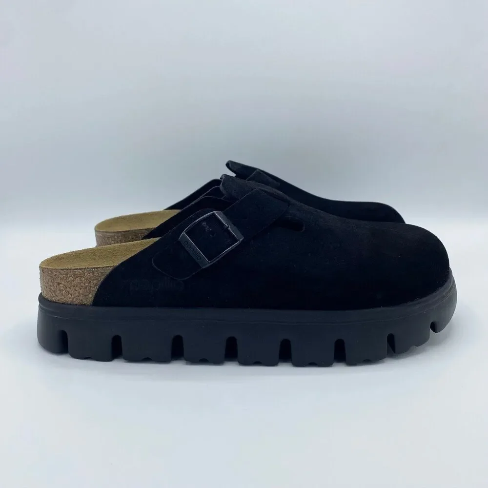 Papillio By Birkenstock Black Suede Boston Clog Size 40 / US 9 - 9.5 - Picture 10 of 13